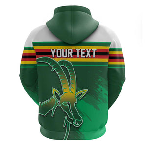 Zimbabwe Rugby Personalized Hoodie Charging Sables Spirit
