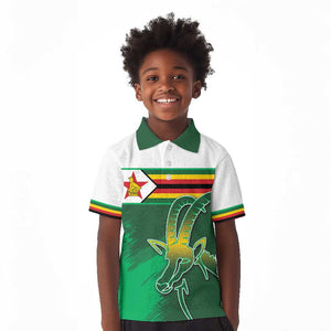 Zimbabwe Rugby Personalized Kid Polo Shirt Charging Sables Spirit