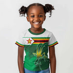 Zimbabwe Rugby Personalized Kid T shirt Charging Sables Spirit