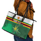 Zimbabwe Rugby Personalized Leather Tote Bag Charging Sables Spirit