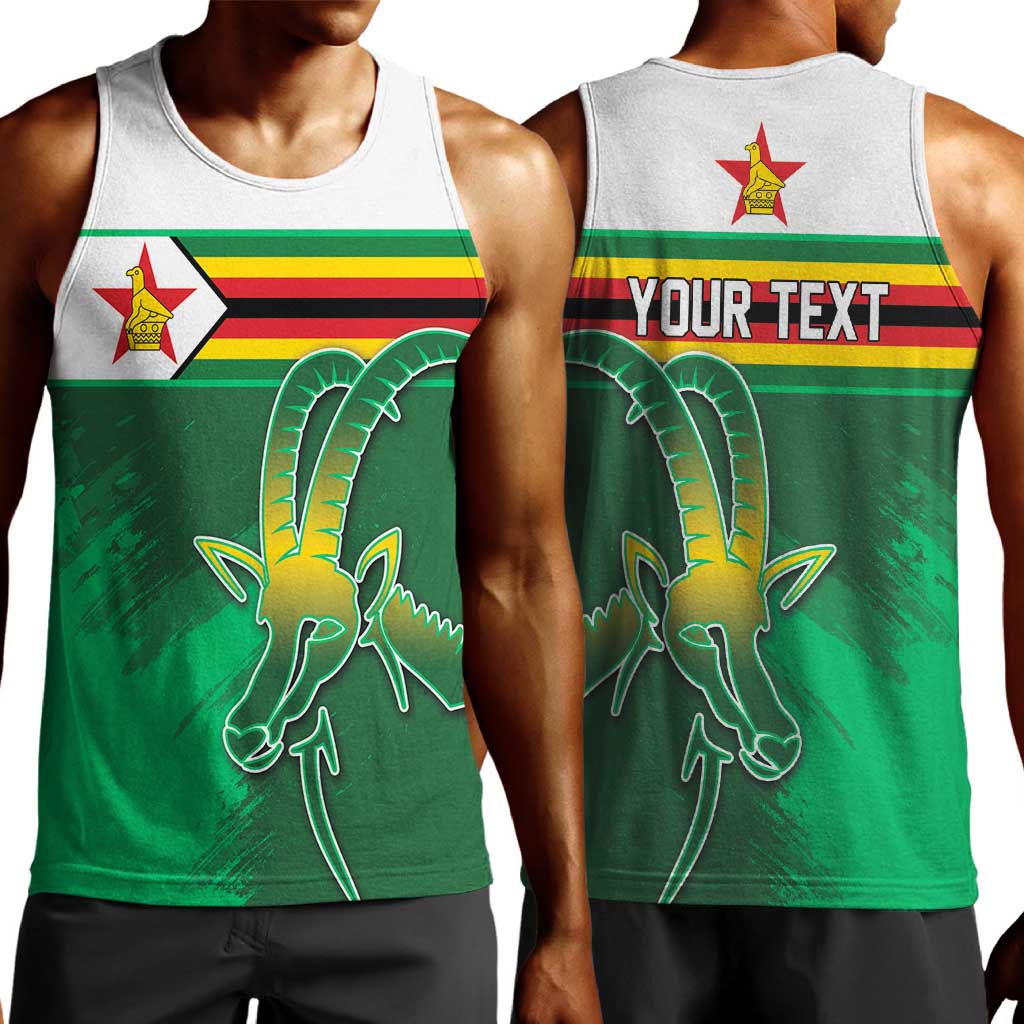 Zimbabwe Rugby Personalized Men Tank Top Charging Sables Spirit