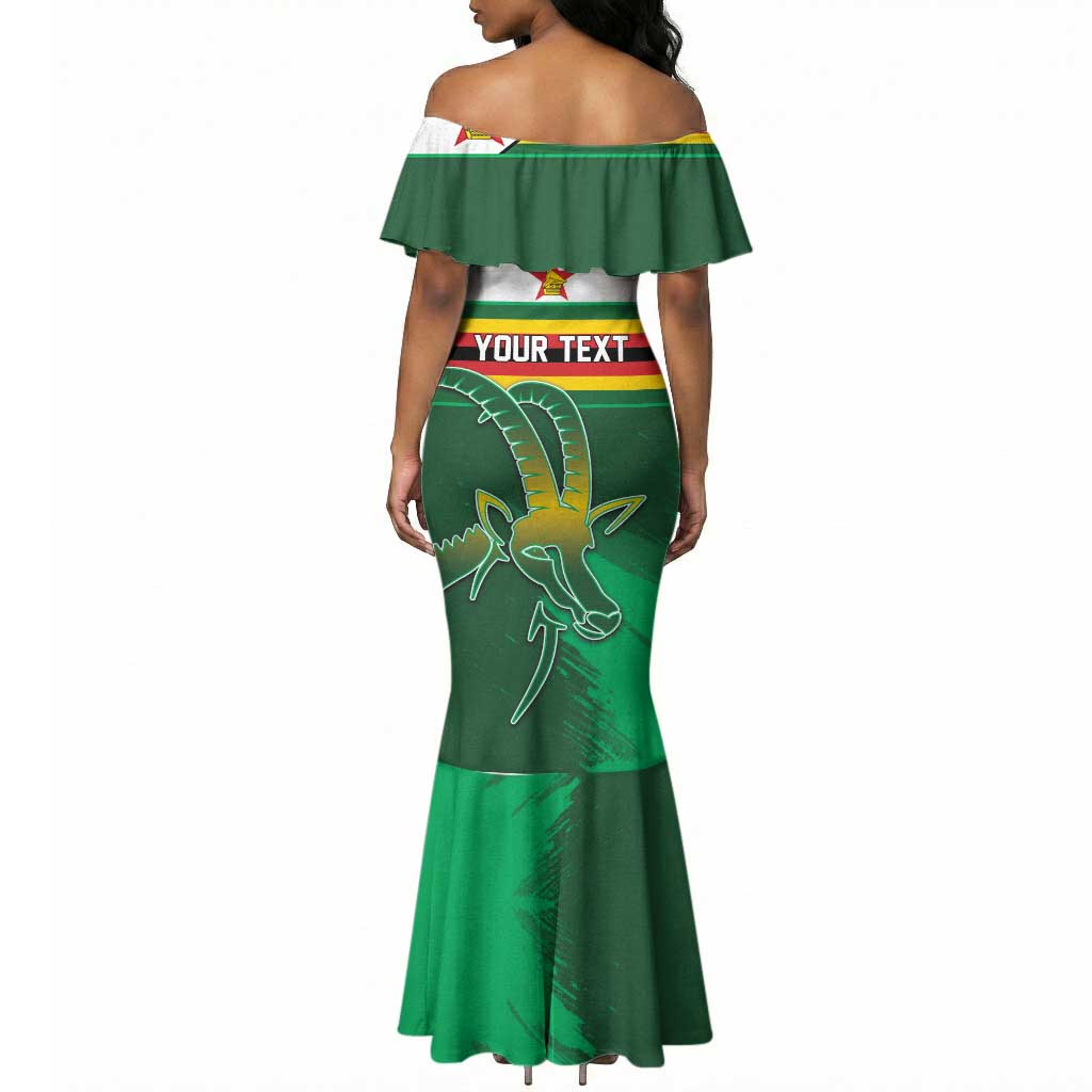 Zimbabwe Rugby Personalized Mermaid Dress Charging Sables Spirit