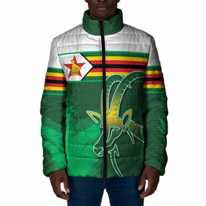 Zimbabwe Rugby Personalized Padded Jacket Charging Sables Spirit