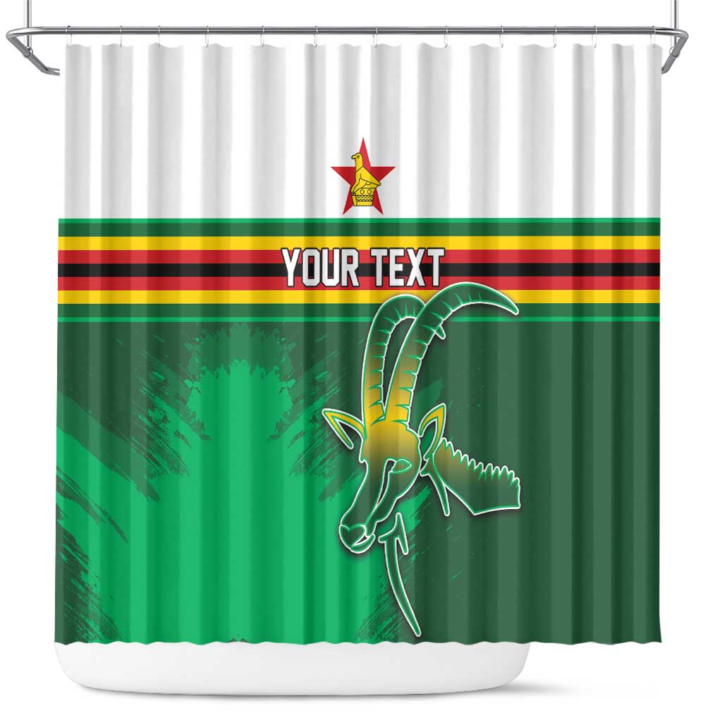 Zimbabwe Rugby Personalized Shower Curtain Charging Sables Spirit