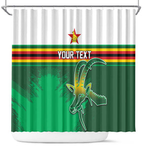 Zimbabwe Rugby Personalized Shower Curtain Charging Sables Spirit