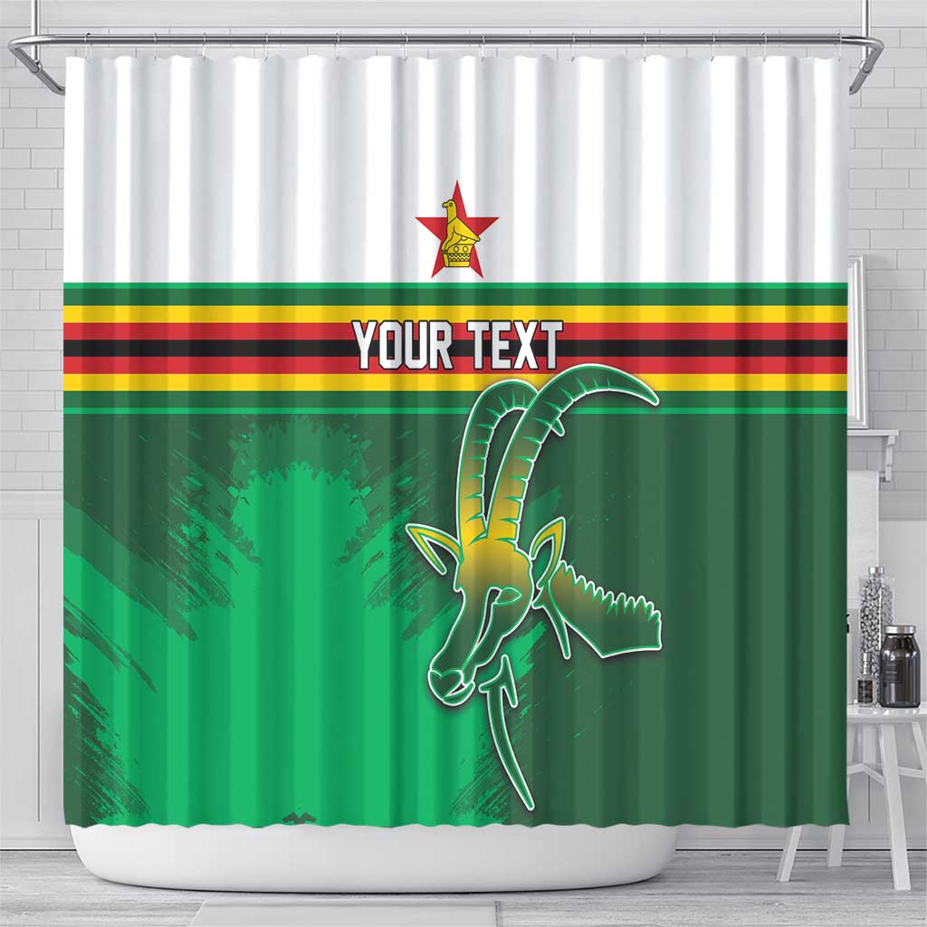Zimbabwe Rugby Personalized Shower Curtain Charging Sables Spirit