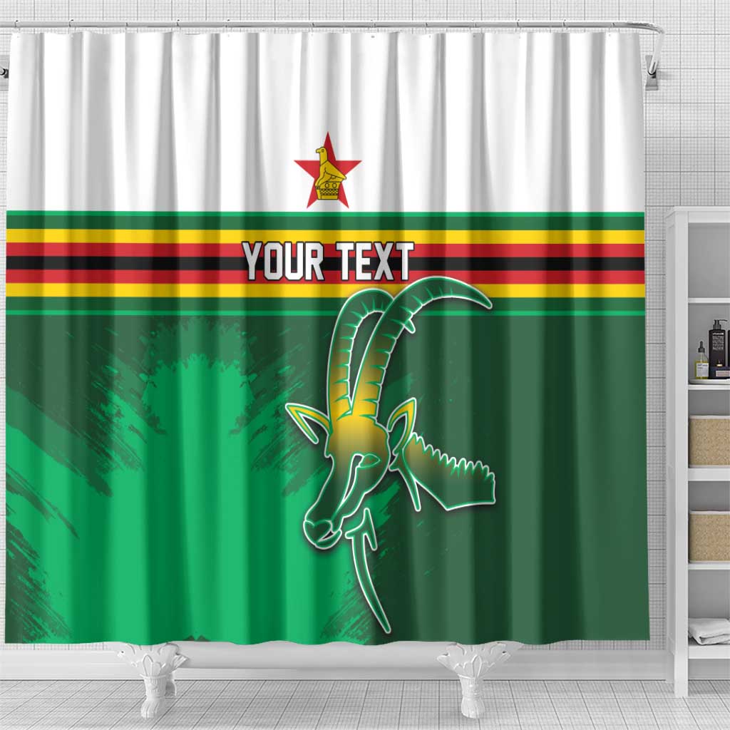 Zimbabwe Rugby Personalized Shower Curtain Charging Sables Spirit
