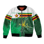 Zimbabwe Rugby Personalized Sleeve Zip Bomber Jacket Charging Sables Spirit