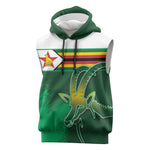 Zimbabwe Rugby Personalized Sleeveless Hoodie Charging Sables Spirit