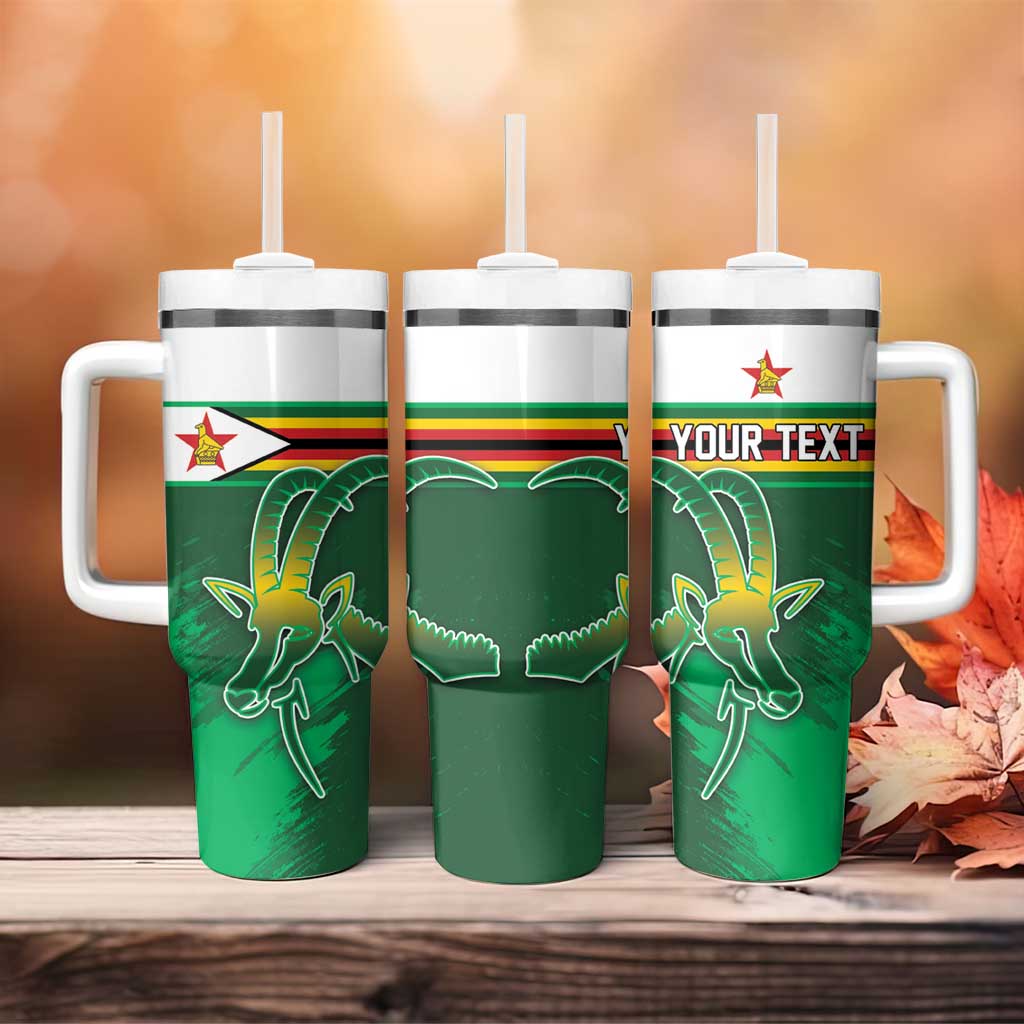 Zimbabwe Rugby Personalized Tumbler With Handle Charging Sables Spirit