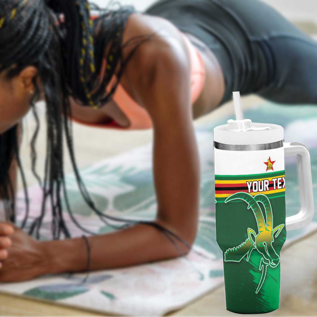 Zimbabwe Rugby Personalized Tumbler With Handle Charging Sables Spirit