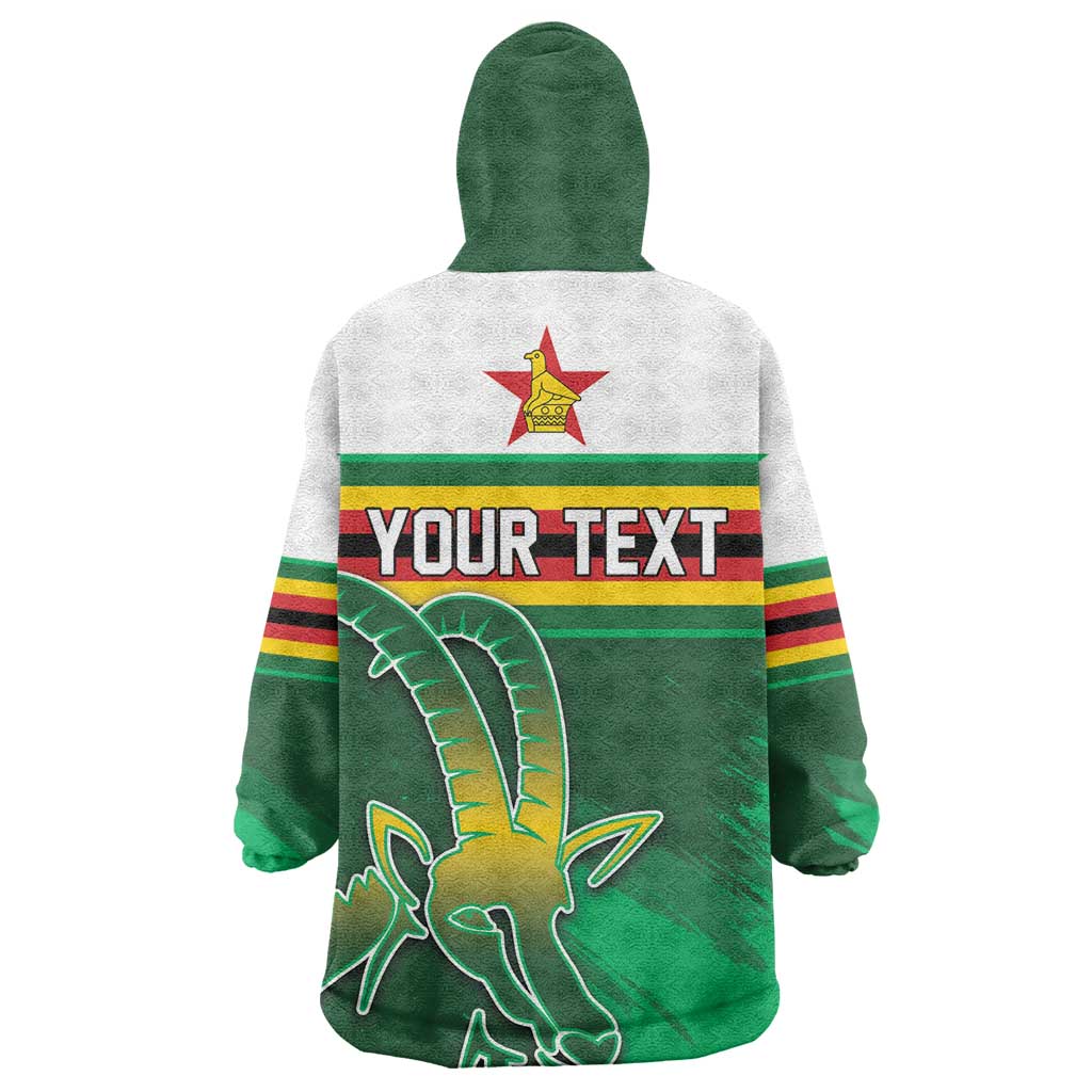 Zimbabwe Rugby Personalized Wearable Blanket Hoodie Charging Sables Spirit