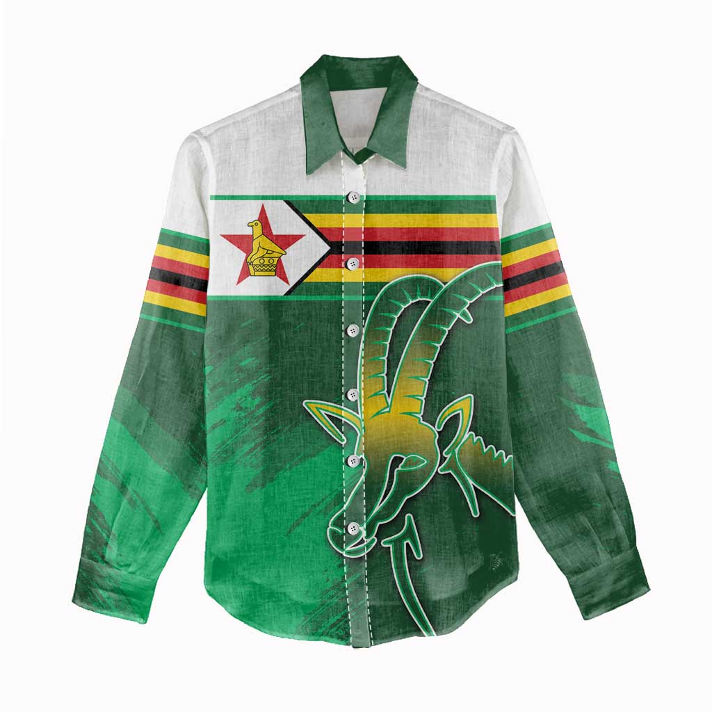 Zimbabwe Rugby Personalized Women Casual Shirt Charging Sables Spirit