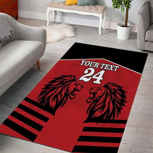 Custom Afro Kenya Rugby Area Rug African Lion Head
