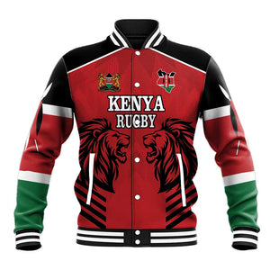 Custom Afro Kenya Rugby Baseball Jacket African Lion Head