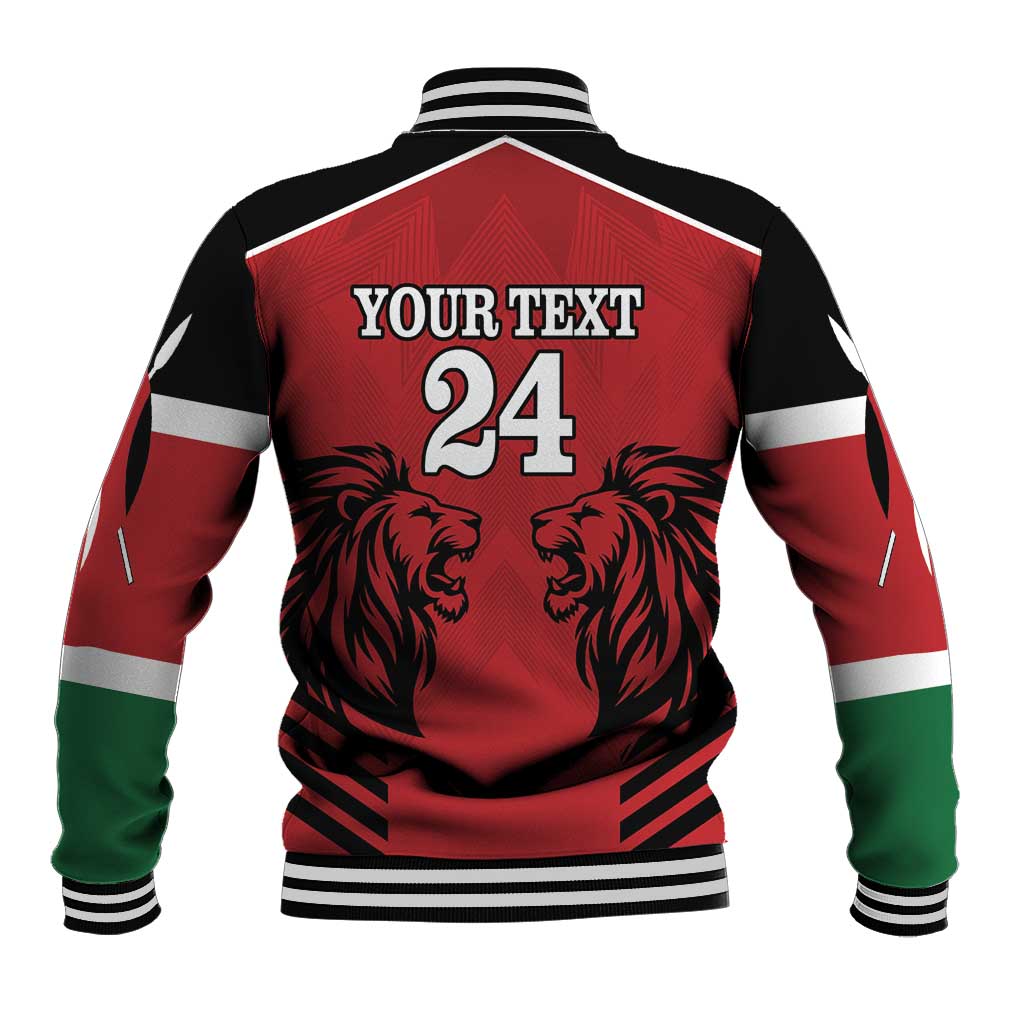 Custom Afro Kenya Rugby Baseball Jacket African Lion Head