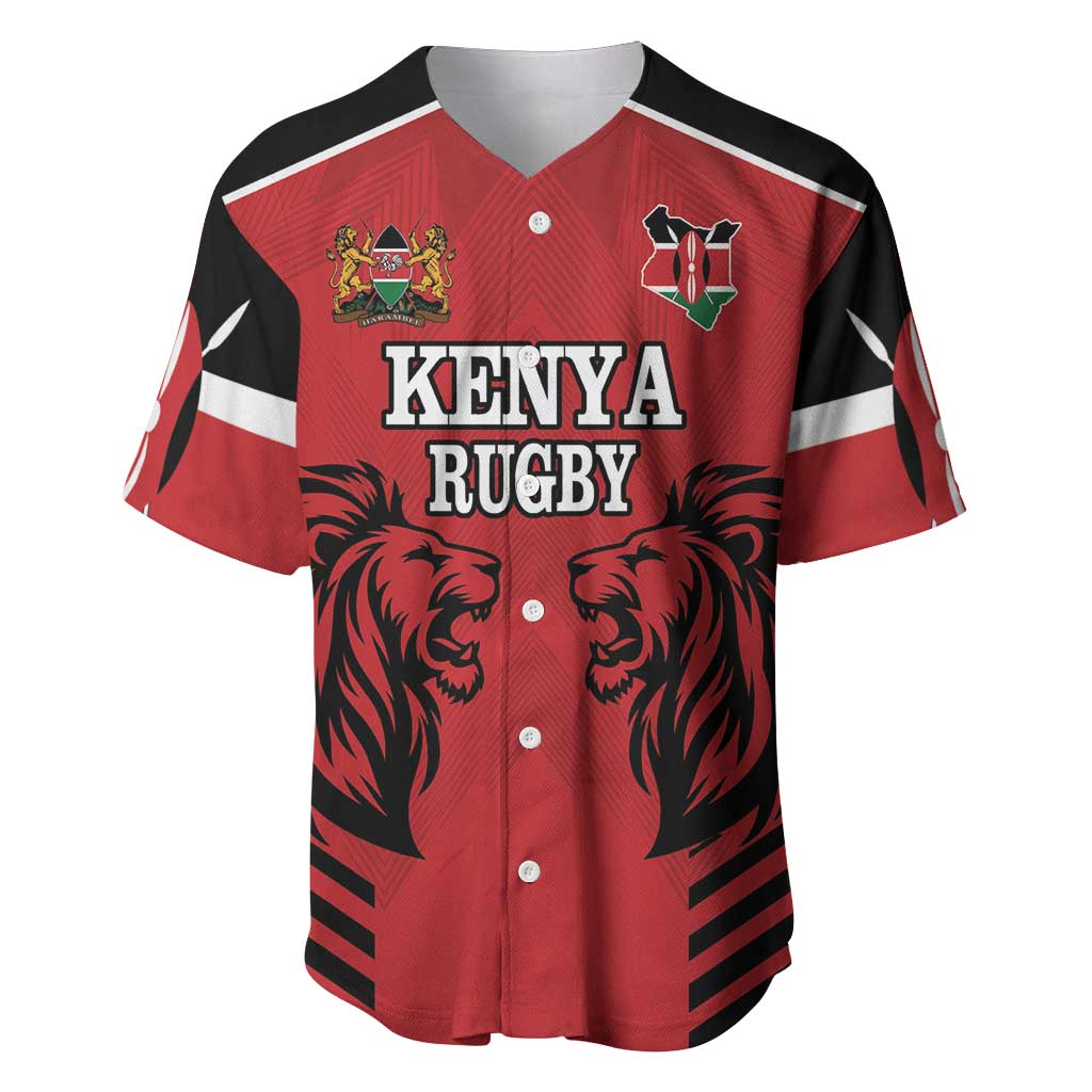 Custom Afro Kenya Rugby Baseball Jersey African Lion Head
