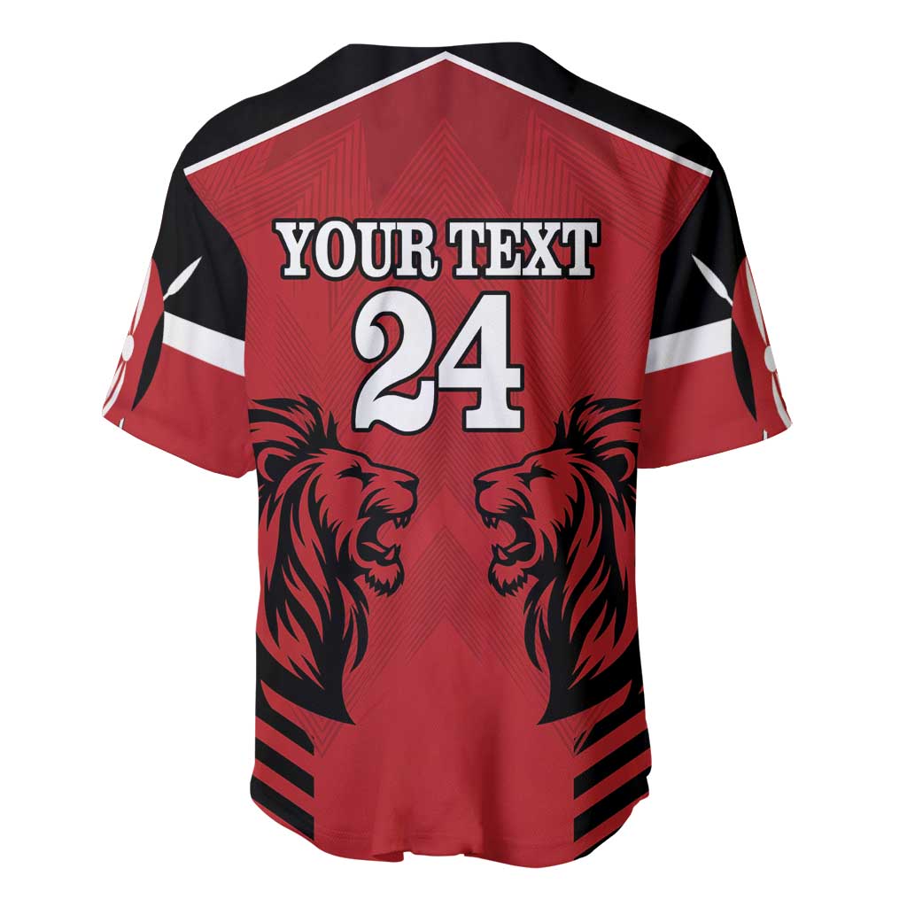 Custom Afro Kenya Rugby Baseball Jersey African Lion Head