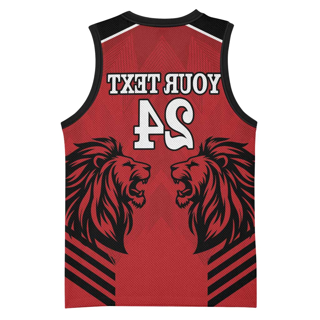 Custom Afro Kenya Rugby Basketball Jersey African Lion Head - African Pride