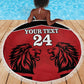 Custom Afro Kenya Rugby Beach Blanket African Lion Head