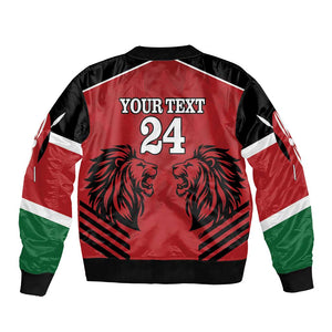 Custom Afro Kenya Rugby Bomber Jacket African Lion Head