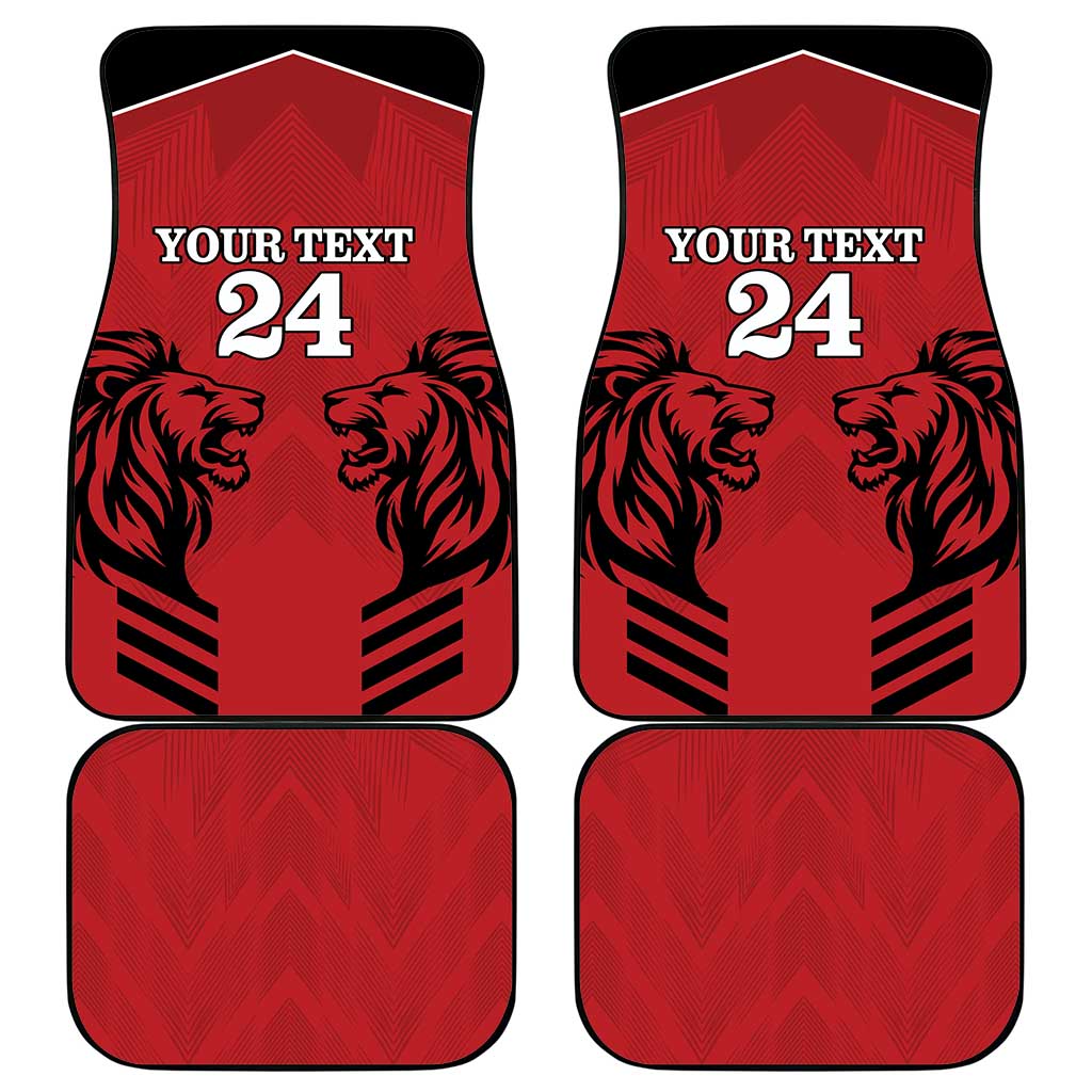 Custom Afro Kenya Rugby Car Mats African Lion Head