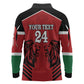 Custom Afro Kenya Rugby Long Sleeve Polo Shirt African Lion Head
