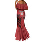 Custom Afro Kenya Rugby Mermaid Dress African Lion Head