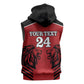 Custom Afro Kenya Rugby Sleeveless Hoodie African Lion Head - African Pride