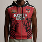 Custom Afro Kenya Rugby Sleeveless Zip Hoodie African Lion Head - African Pride