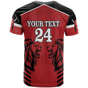 Custom Afro Kenya Rugby T shirt African Lion Head
