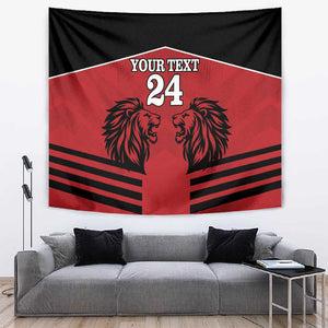 Custom Afro Kenya Rugby Tapestry African Lion Head