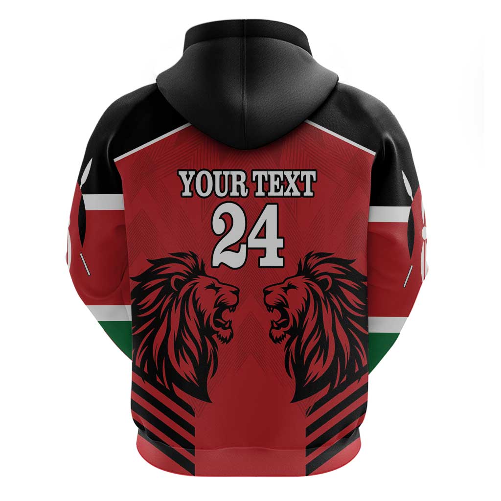 Custom Afro Kenya Rugby Zip Hoodie African Lion Head