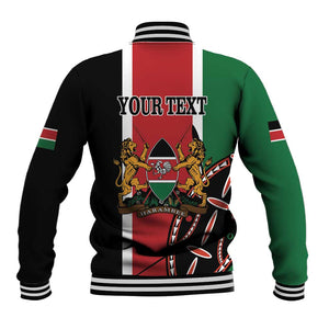 Personalized Jamhuri Day Baseball Jacket Kenya Map With African Shield