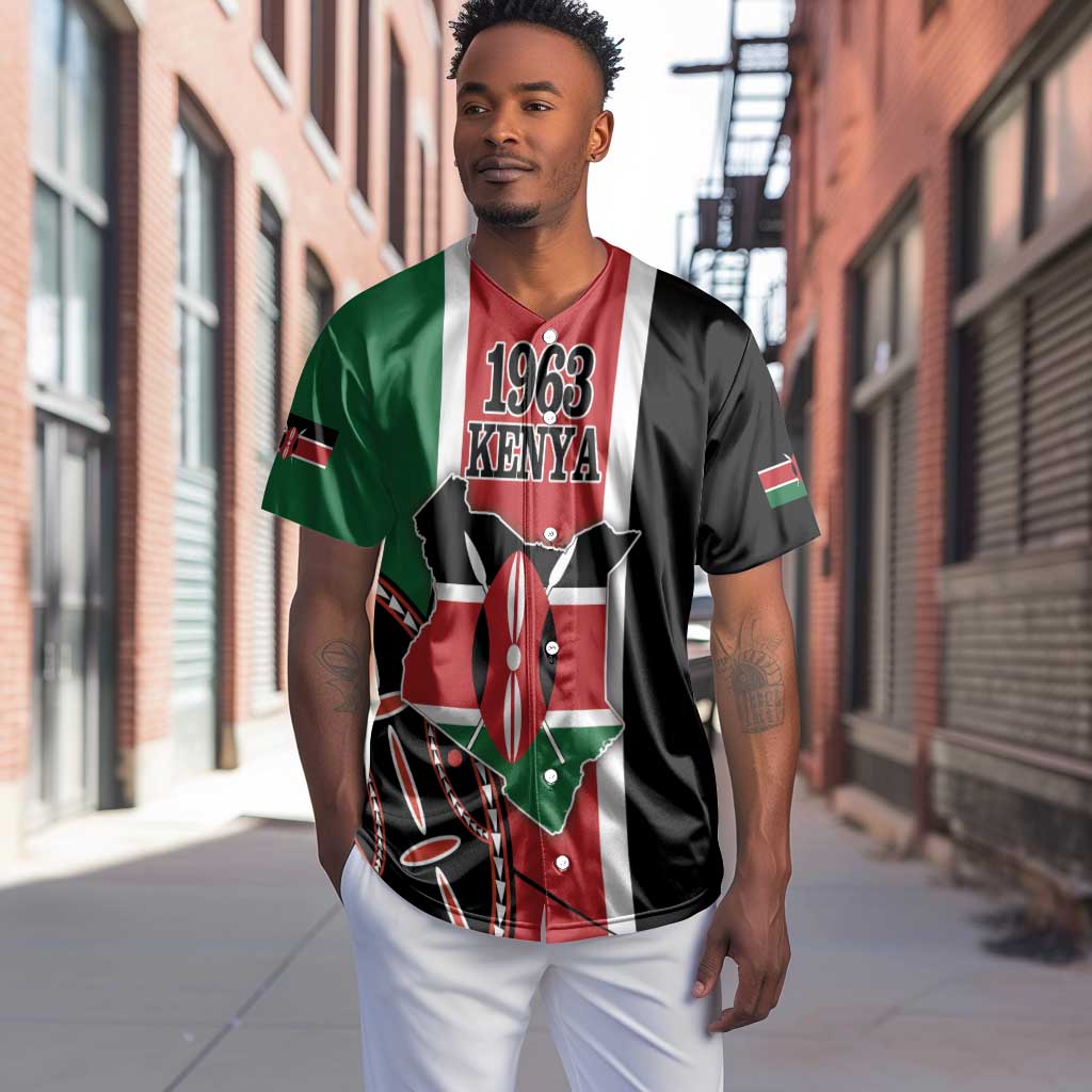Personalized Jamhuri Day Baseball Jersey Kenya Map With African Shield