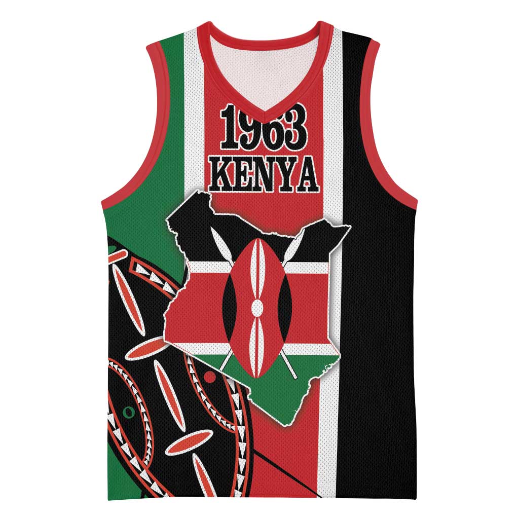 Personalized Jamhuri Day Basketball Jersey Kenya Map With African Shield - African Pride