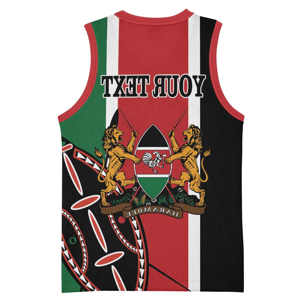 Personalized Jamhuri Day Basketball Jersey Kenya Map With African Shield - African Pride