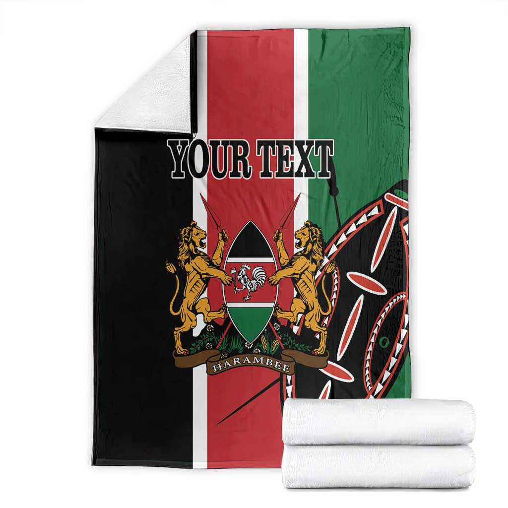 Personalized Jamhuri Day Blanket Kenya Map With African Shield