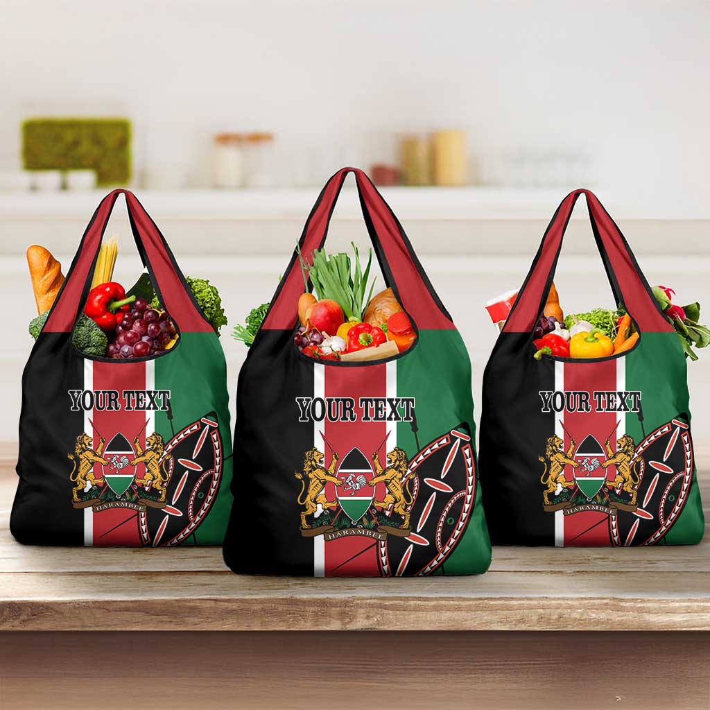 Personalized Jamhuri Day Grocery Bag Kenya Map With African Shield