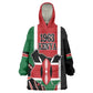 Personalized Jamhuri Day Kid Wearable Blanket Hoodie Kenya Map With African Shield