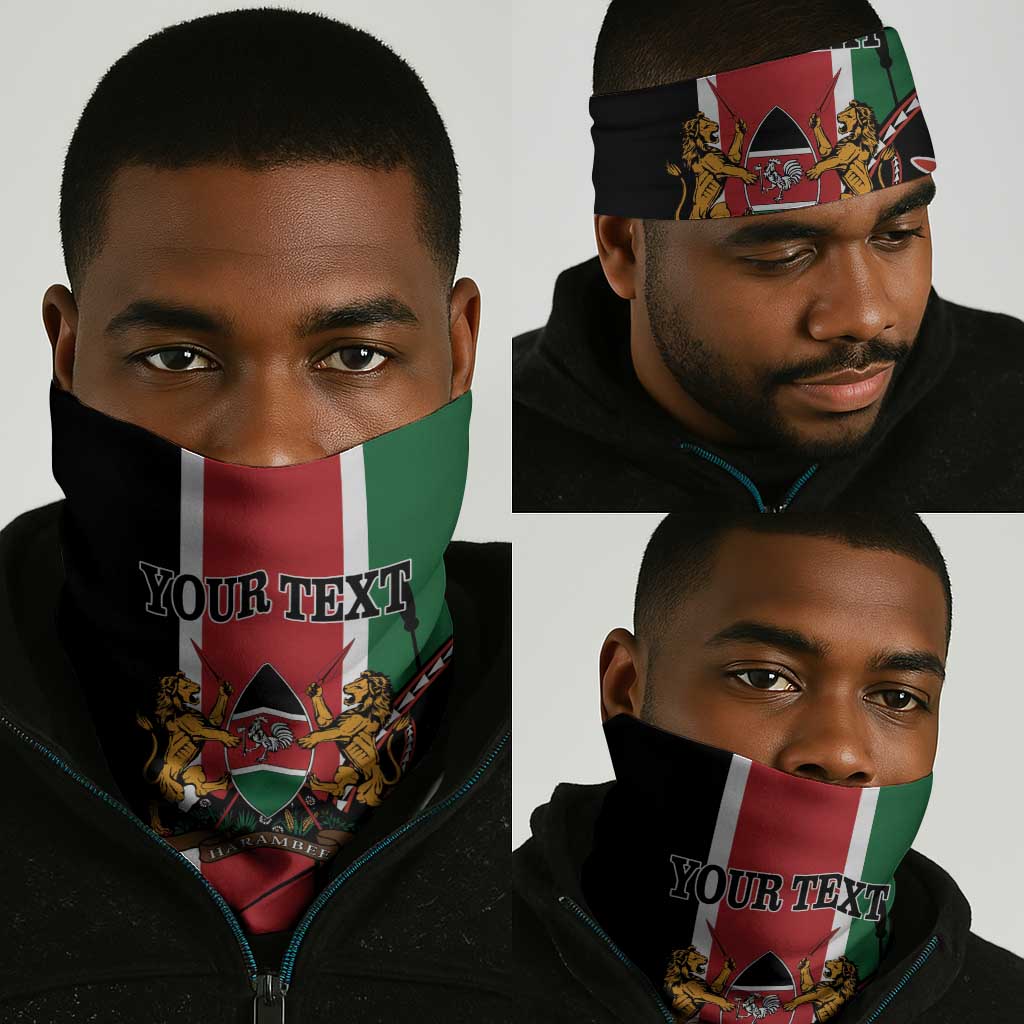 Personalized Jamhuri Day Neck Gaiter Kenya Map African Shield LT18