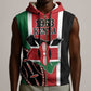Personalized Jamhuri Day Sleeveless Zip Hoodie Kenya Map With African Shield - African Pride