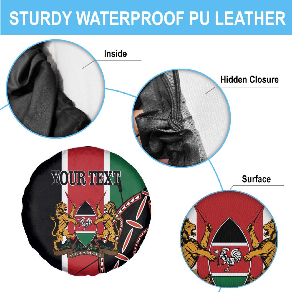 Personalized Jamhuri Day Spare Tire Cover Kenya Map With African Shield