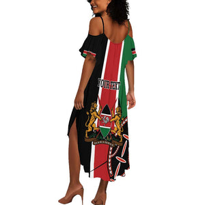 Personalized Jamhuri Day Summer Maxi Dress Kenya Map With African Shield