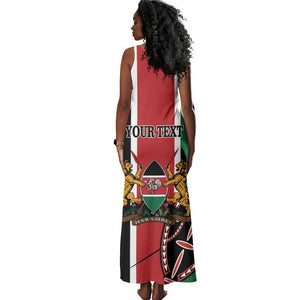 Personalized Jamhuri Day Tank Maxi Dress Kenya Map With African Shield
