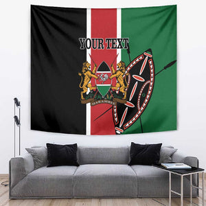 Personalized Jamhuri Day Tapestry Kenya Map With African Shield