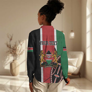 Personalized Jamhuri Day Women Casual Shirt Kenya Map With African Shield LT18