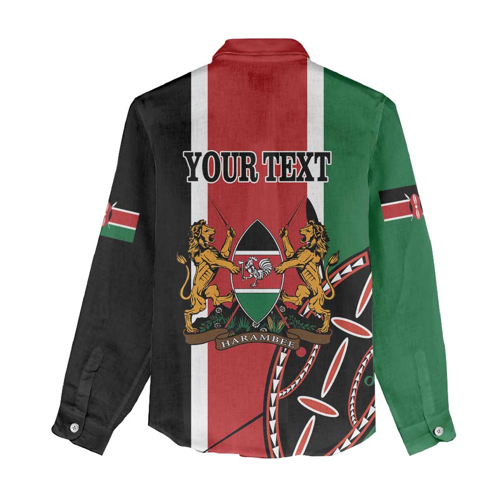 Personalized Jamhuri Day Women Casual Shirt Kenya Map With African Shield LT18
