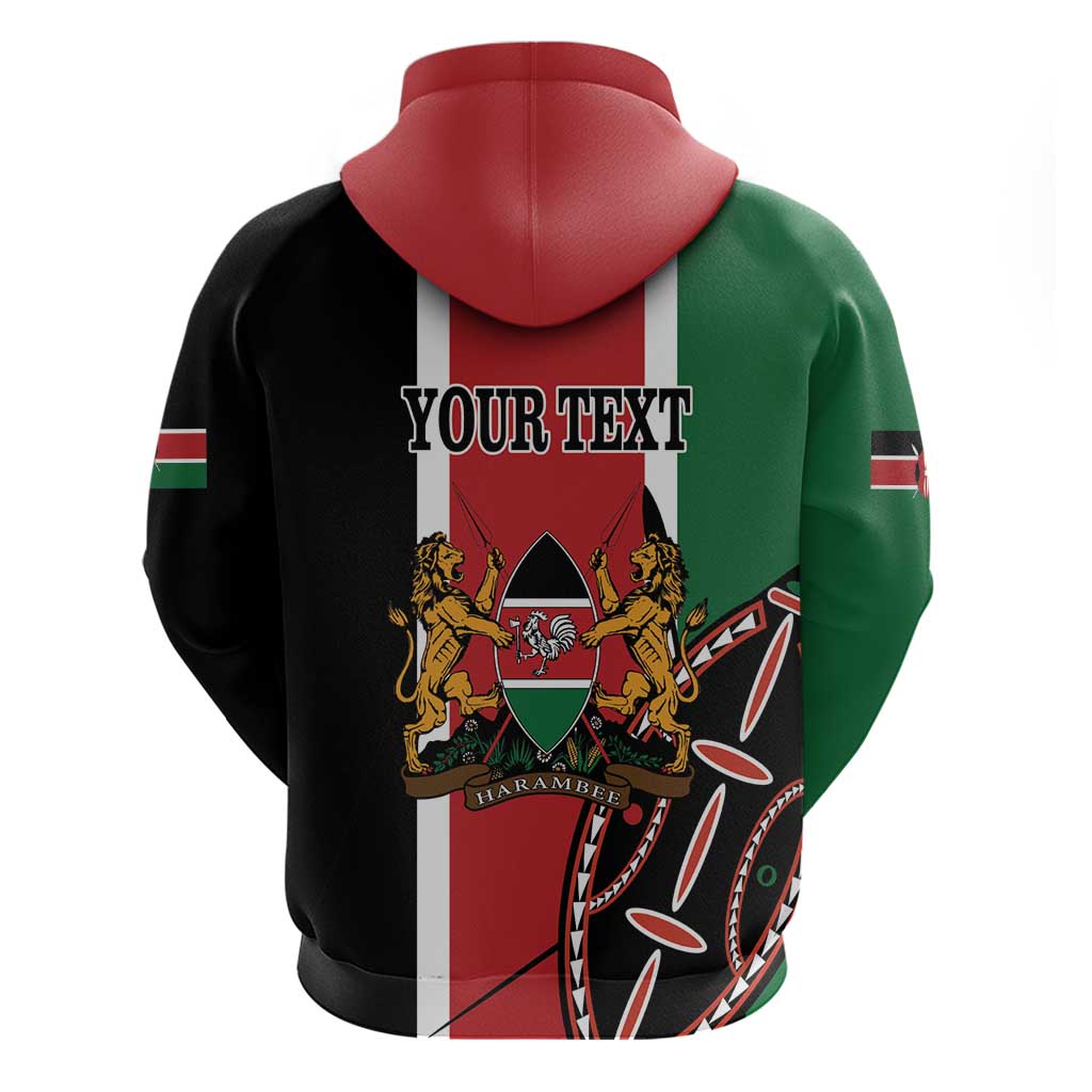Personalized Jamhuri Day Zip Hoodie Kenya Map With African Shield