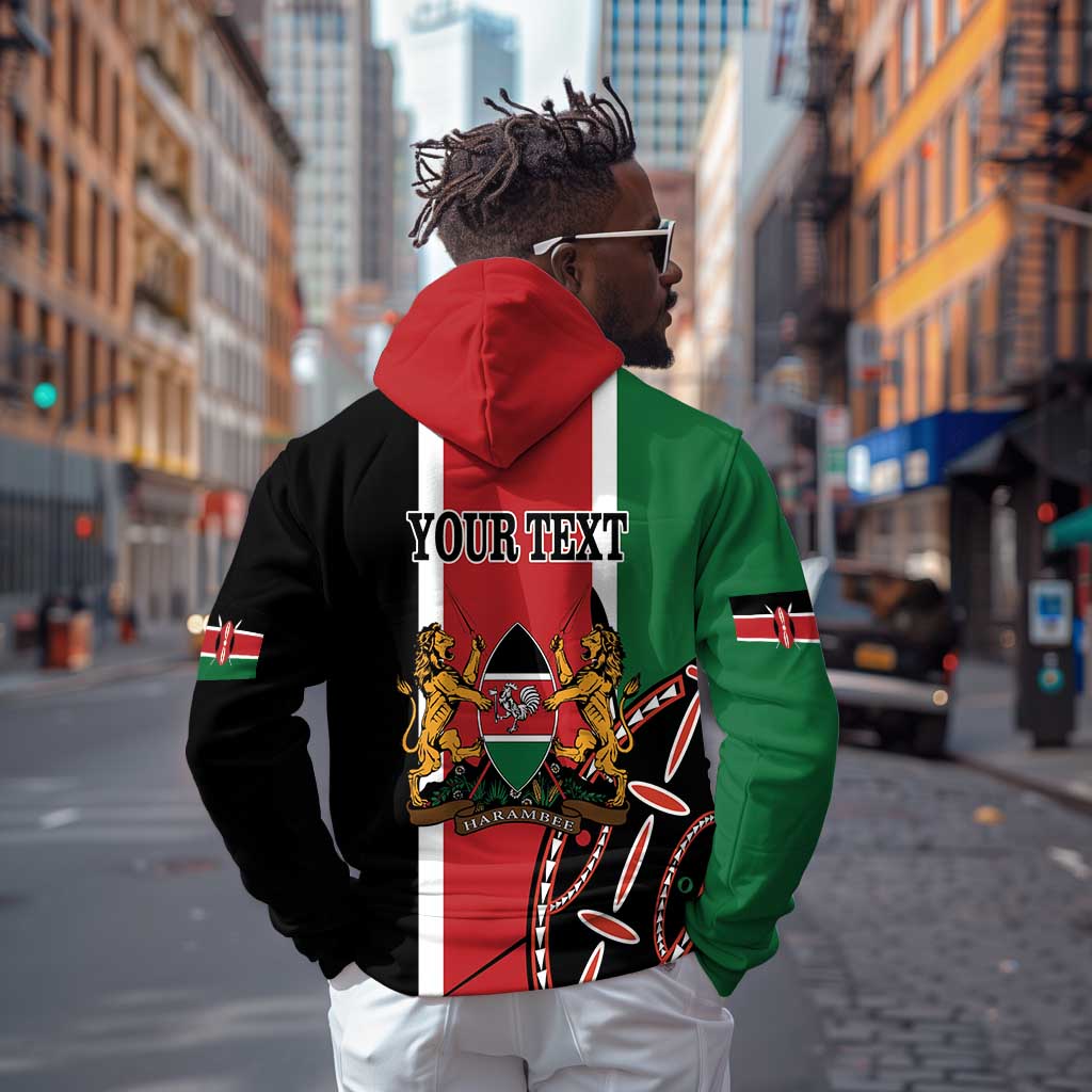 Personalized Jamhuri Day Zip Hoodie Kenya Map With African Shield